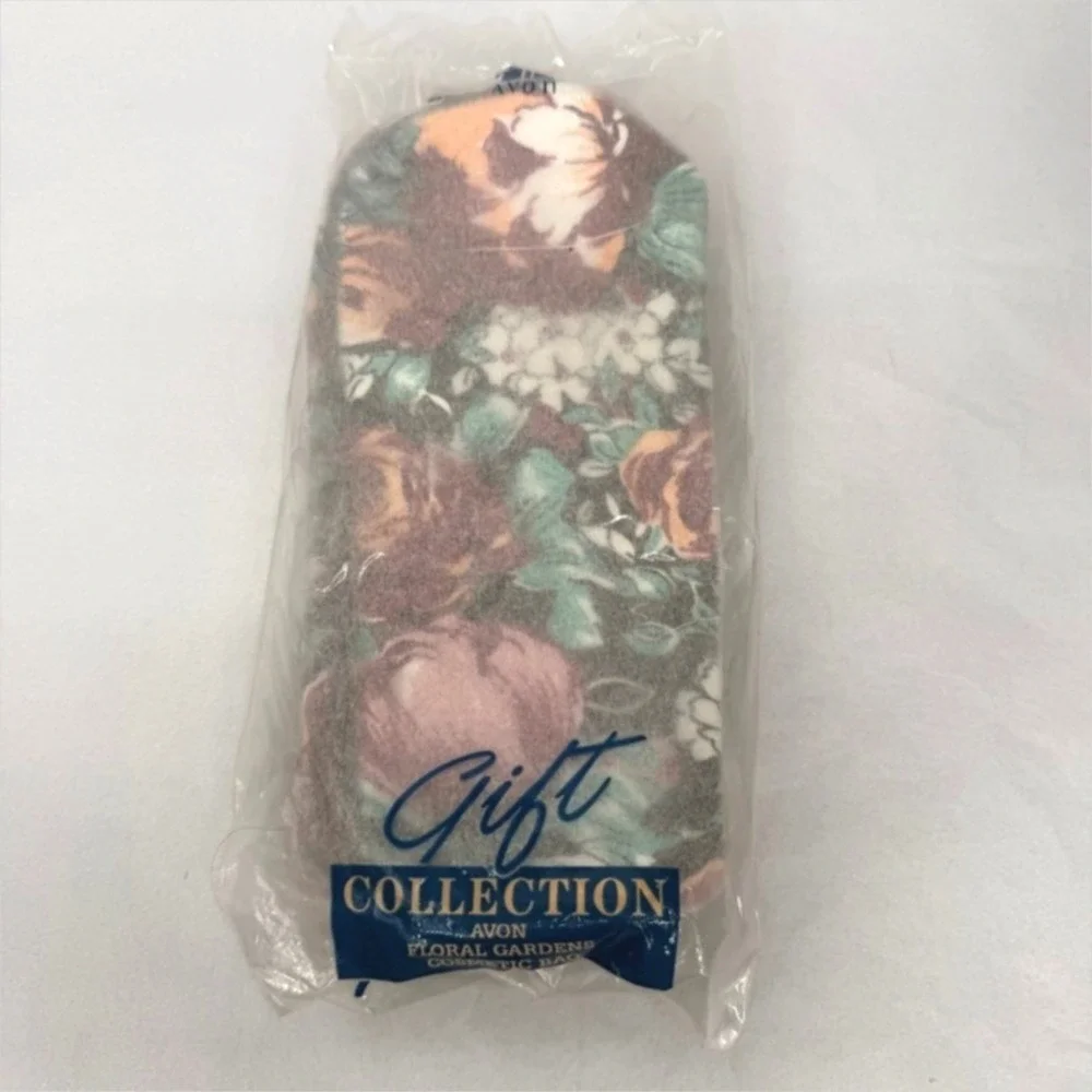 Avon Floral Gardens Cosmetic Bag Gift Collection Vintage Travel Makeup Pouch New